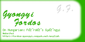 gyongyi fordos business card